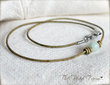 Load image into Gallery viewer, Leather Choker with Natural Stones - The Bead Farm