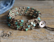 Load image into Gallery viewer, Crocheted Bead Wrap Bracelet - 4-wrap boho style bracelet for women