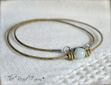 Load image into Gallery viewer, Leather Choker with Natural Stones - The Bead Farm