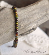 Load image into Gallery viewer, Adjustable Yoga Bracelet with Colorful Czech Glass Picasso Finished Seed Beads
