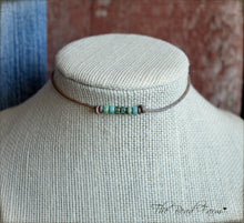 Load image into Gallery viewer, Cutie Picasso Leather Choker - Turquoise blend