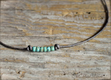 Load image into Gallery viewer, Cutie Picasso Leather Choker - Turquoise