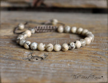 Load image into Gallery viewer, Adjustable Yoga Style Hippie Bracelet with Feldspar Stones. Unisex Adjustable Bracelet
