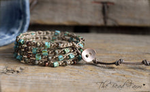 Load image into Gallery viewer, Crocheted Bead Wrap Bracelet - 4-wrap boho style bracelet for women