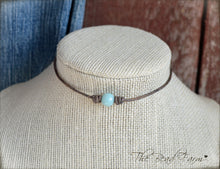 Load image into Gallery viewer, Leather Choker with Natural Stones - The Bead Farm