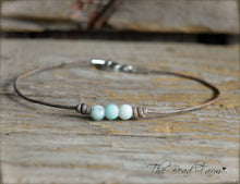 Load image into Gallery viewer, Leather Choker with Natural Stones - Boho Style Hippie Choker - The Bead Farm