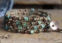 Load image into Gallery viewer, Crocheted Bead Wrap Bracelet - 4-wrap boho style bracelet for women