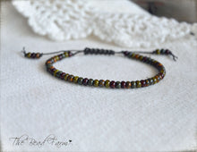 Load image into Gallery viewer, Adjustable Yoga Bracelet with Colorful Czech Glass Picasso Finished Seed Beads