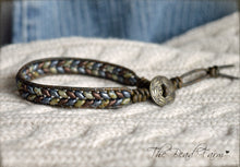 Load image into Gallery viewer, Beaded Leather Cuff Bracelet - Superduo Wraps - The Bead Farm