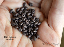 Load image into Gallery viewer, Matte Dark Bronze Czech Glass Super Duo beads by Matubo
