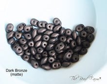 Load image into Gallery viewer, Matte Dark Bronze Czech Glass Super Duo beads by Matubo