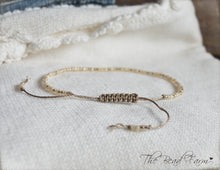 Load image into Gallery viewer, Handmade Dainty Adjustable Yoga Style String Bracelet -or- Anklet