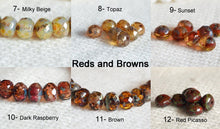 Load image into Gallery viewer, Boho Hippie Dangle Earrings with sparkly czech glass beads and antique copper finished rings