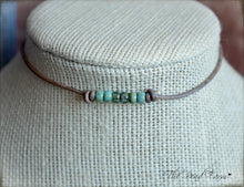 Load image into Gallery viewer, Cutie Picasso Leather Choker - Turquoise blend