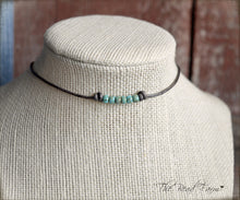 Load image into Gallery viewer, Cutie Picasso Leather Choker - Turquoise