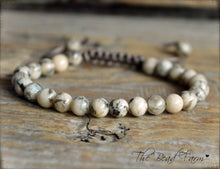 Load image into Gallery viewer, Adjustable Yoga Style Hippie Bracelet with Feldspar Stones. Unisex Adjustable Bracelet