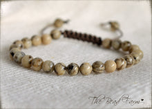 Load image into Gallery viewer, Adjustable Yoga Style Hippie Bracelet with Feldspar Stones. Unisex Adjustable Bracelet