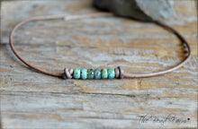 Load image into Gallery viewer, Cutie Picasso Leather Choker - Turquoise blend