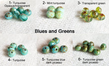 Load image into Gallery viewer, Boho Hippie Dangle Earrings with sparkly czech glass beads and antique copper finished rings