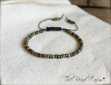 Load image into Gallery viewer, Adjustable Yoga Style Hippie Bracelet with 6/0 Glass Seed Beads in Picasso Finish
