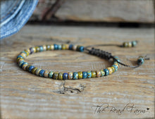 Load image into Gallery viewer, Adjustable Yoga Style Hippie Bracelet with 6/0 Glass Seed Beads in Picasso Finish