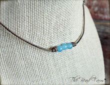 Load image into Gallery viewer, Leather Choker with Natural Stones - Boho Style Choker Necklace - The Bead Farm