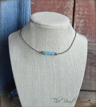 Load image into Gallery viewer, Leather Choker with Natural Stones - Boho Style Choker Necklace - The Bead Farm