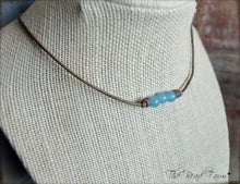 Load image into Gallery viewer, Leather Choker with Natural Stones - Boho Style Choker Necklace - The Bead Farm