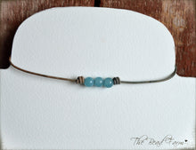 Load image into Gallery viewer, Leather Choker with Natural Stones - Boho Style Choker Necklace - The Bead Farm