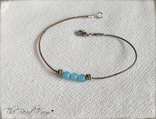 Load image into Gallery viewer, Leather Choker with Natural Stones - Boho Style Choker Necklace - The Bead Farm