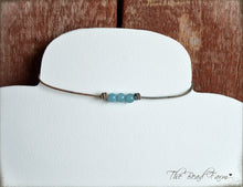 Load image into Gallery viewer, Leather Choker with Natural Stones - Boho Style Choker Necklace - The Bead Farm