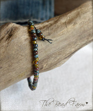Load image into Gallery viewer, Adjustable Yoga Style Hippie Bracelet with Miyuki 6/0 Glass Seed Beads with Picasso Finish