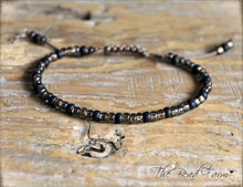 Load image into Gallery viewer, Brown Black Seed Bead Yoga Bracelet- Adjustable Yoga Bracelets- The Bead Farm