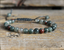 Load image into Gallery viewer, Dragon Blood Jasper Gemstone Bracelet - Adjustable Yoga Bracelet - The Bead Farm