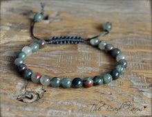 Load image into Gallery viewer, Dragon Blood Jasper Gemstone Bracelet - Adjustable Yoga Bracelet - The Bead Farm