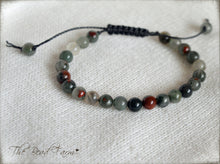 Load image into Gallery viewer, Dragon Blood Jasper Gemstone Bracelet - Adjustable Yoga Bracelet - The Bead Farm