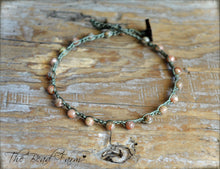 Load image into Gallery viewer, Hand Crocheted Boho Style anklet with unakite gemstone beads - The Bead Farm