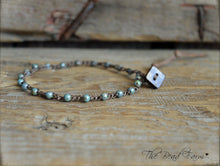 Load image into Gallery viewer, Hand Crocheted Boho Style anklet with denim beads - The Bead Farm