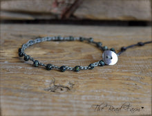 Load image into Gallery viewer, Hand Crocheted Boho Style anklet with Czech Jet Picasso Beads - The Bead Farm