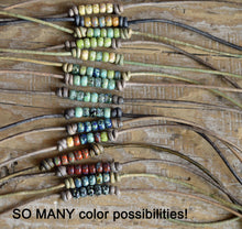 Load image into Gallery viewer, Cutie Picasso Leather Bracelet - Chartreuse, Turquoise, Olivine Blend