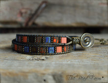 Load image into Gallery viewer, Beaded Leather Wrap Bracelets - Tile Wraps - The Bead Farm