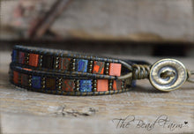 Load image into Gallery viewer, Beaded Leather Wrap Bracelets - Tile Wraps - The Bead Farm