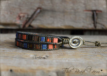 Load image into Gallery viewer, Beaded Leather Wrap Bracelets - Tile Wraps - The Bead Farm