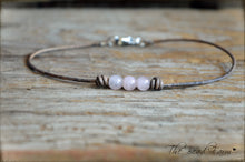 Load image into Gallery viewer, Leather Anklet with Natural Stones - Boho Style Anklet for Women - The Bead Farm