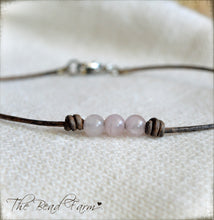 Load image into Gallery viewer, Leather Choker with Natural Stones - Boho Style Choker Necklace for Women - The Bead Farm