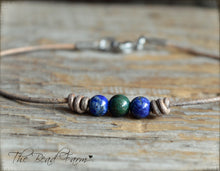 Load image into Gallery viewer, Leather Anklet with Natural Stones - Boho Style Anklet for Women - The Bead Farm