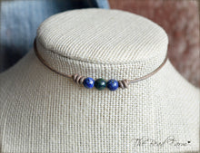Load image into Gallery viewer, Leather Choker with Natural Stones - Boho Style Choker Necklace for Women - The Bead Farm