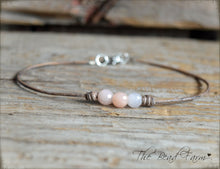 Load image into Gallery viewer, Leather Anklet With Natural Stones- Boho Style Anklet for Women - The Bead Farm