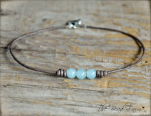 Load image into Gallery viewer, Leather Anklet with Natural Stones - Boho Style Anklet for Women - The Bead Farm