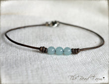 Load image into Gallery viewer, Leather Anklet with Natural Stones - Boho Style Anklet for Women - The Bead Farm